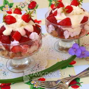 Рецепт Клубничного десерта с зефиром