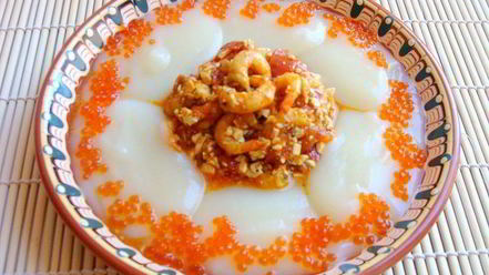 Рецепт азу из креветок с тофу и пикантным гарниром