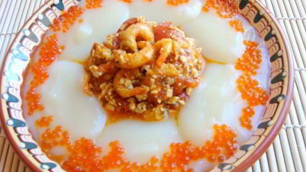 Рецепт азу из креветок с тофу и пикантным гарниром