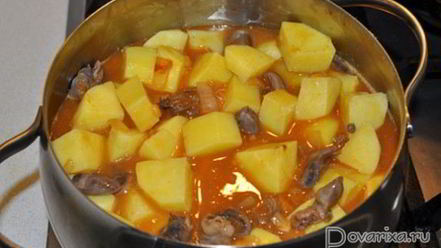 Рецепт азу из куриных потрошков