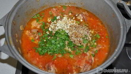 Рецепт чахохбили с орехами и вином