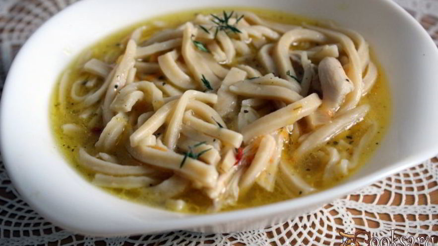 Рецепт домашней лапши с курицей