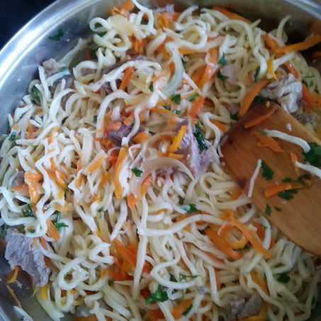 Рецепт Домашней лапши с мясом
