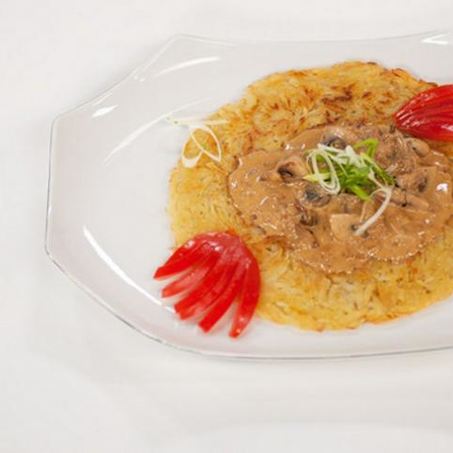 Рецепт Драника с грибным соусом