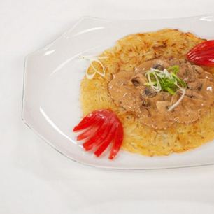 Рецепт Драника с грибным соусом