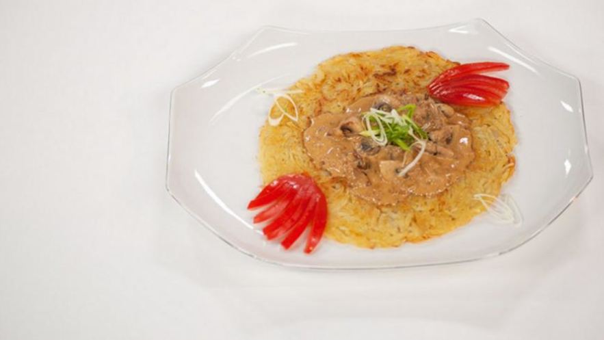 Рецепт драника с грибным соусом