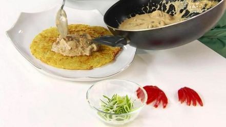 Рецепт драника с грибным соусом