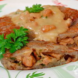 Рецепт Драников с грибами и грибным соусом