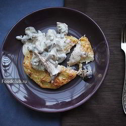 Рецепт Драников со сметано-грибным соусом