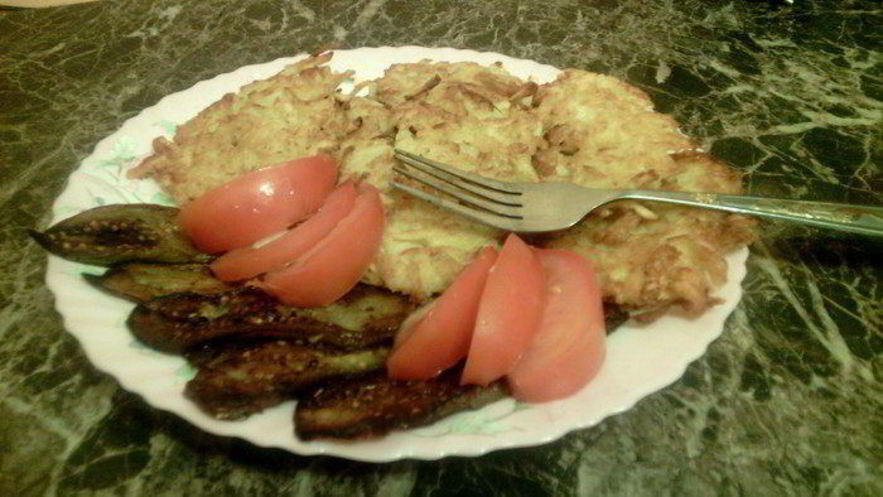 Рецепт картофельных драников с баклажанами