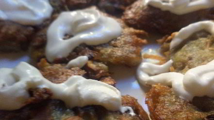 Рецепт картофельных драников с шампиньонами и кабачком