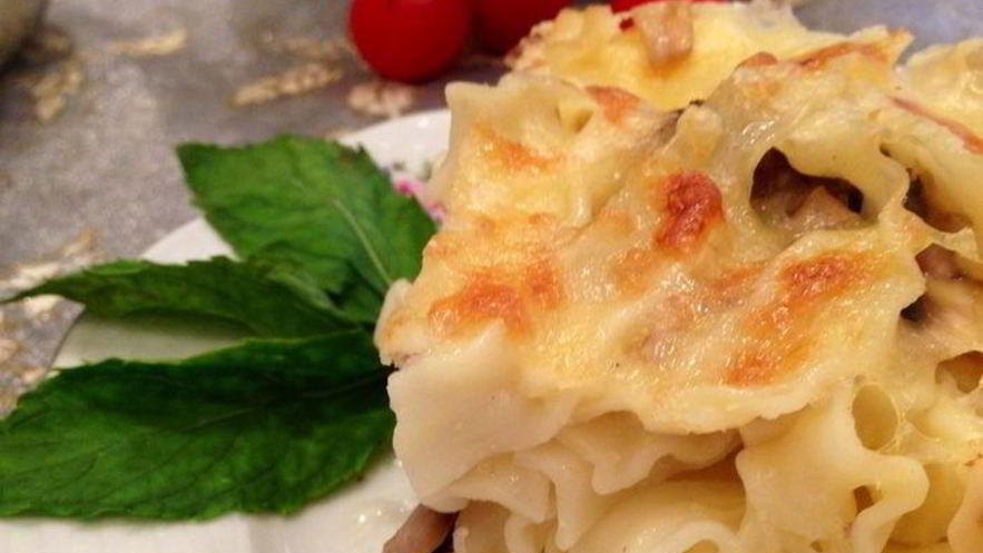 Рецепт фестонате с фрикадельками в сливках и под сыром