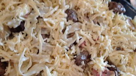 Рецепт фестонате с фрикадельками в сливках и под сыром