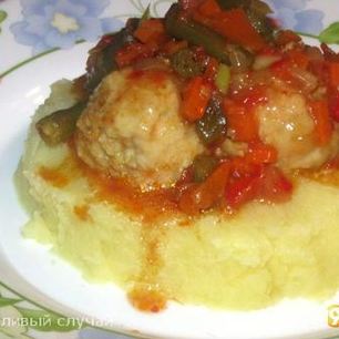 Рецепт Фрикаделек с овощами в кисло-сладком соусе