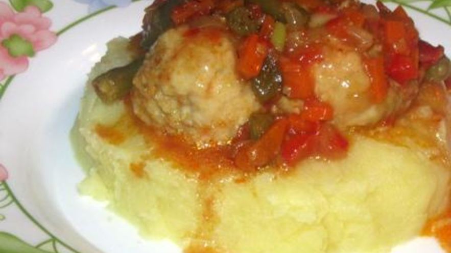 Рецепт фрикаделек с овощами в кисло-сладком соусе