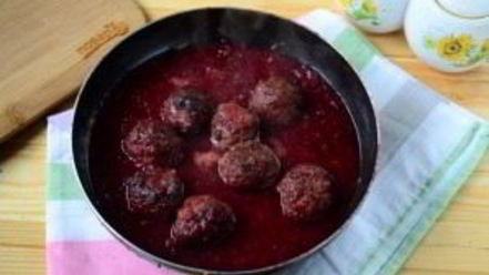 Рецепт фрикаделек с вишневым соусом