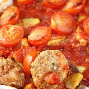 Рецепт Фрикаделек, запеченных с овощами