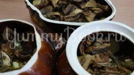 Рецепт картофеля с грибами и фрикадельками в горшочках