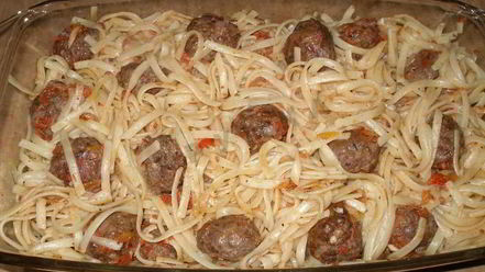 Рецепт макарон с фрикадельками в духовке