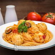 Рецепт Спагетти с куриными фрикадельками