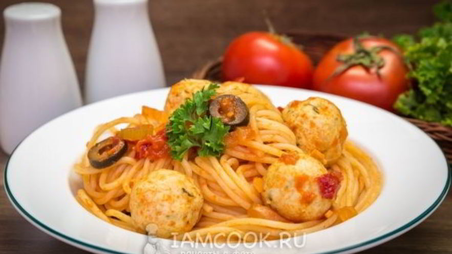 Рецепт спагетти с куриными фрикадельками