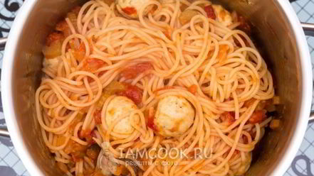 Рецепт спагетти с куриными фрикадельками