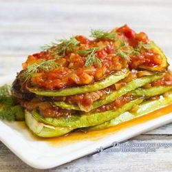 Рецепт Гарнира из кабачков с помидорами