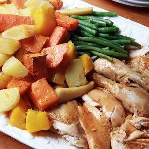 Рецепт Гарнира из поджаренных в духовке картофеля, пастернака и моркови