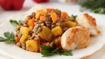 Рецепт чечевицы с тыквой