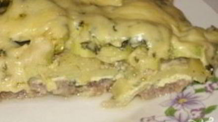 Рецепт картофеля с фаршем и кабачками