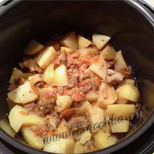 Рецепт Картофеля с мясом в скороварке