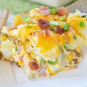Рецепт Картофеля с ветчиной и сыром в духовке