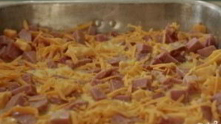 Рецепт картофеля с ветчиной и сыром в духовке