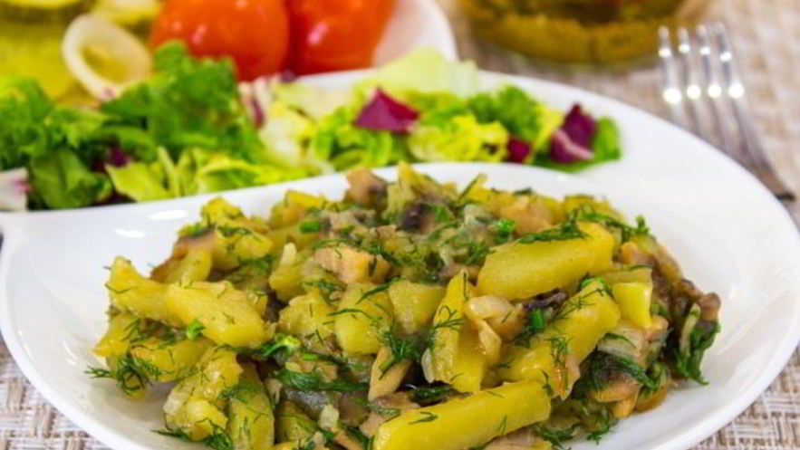 Рецепт картофеля, жаренного с грибами