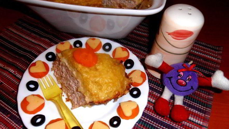 Рецепт картофельной шапки на курином фарше