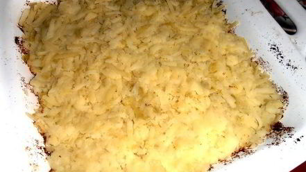 Рецепт картофельной шапки на курином фарше