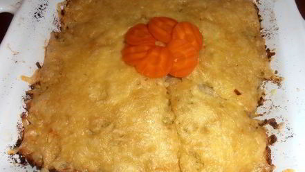 Рецепт картофельной шапки на курином фарше