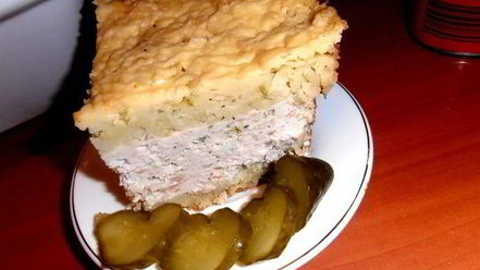 Рецепт картофельной шапки на курином фарше