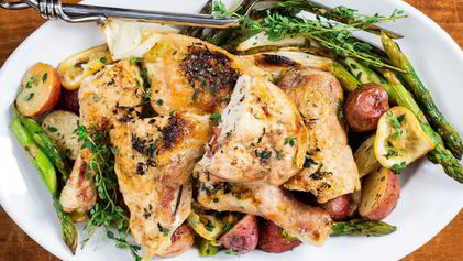 Рецепт Картошки с курицей в духовке