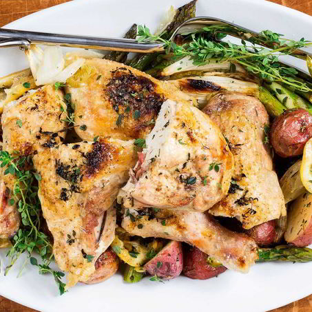 Рецепт Картошки с курицей в духовке