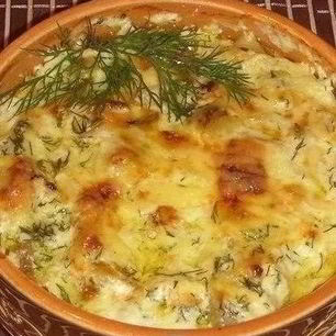 Рецепт Картошки с курицей в сметане в духовке