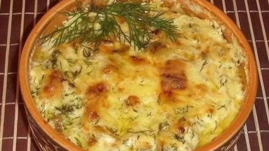 Рецепт картошки с курицей в сметане в духовке