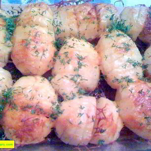 Рецепт Печеной картошки с сыром в духовке