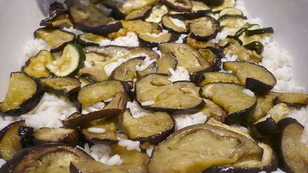 Рецепт риса с баклажанами и морепродуктами bella испания