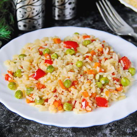 Рецепт Риса с горохом и сладким перцем
