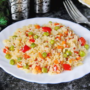 Рецепт Риса с горохом и сладким перцем
