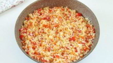 Рецепт риса с горохом и сладким перцем