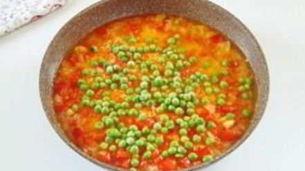 Рецепт риса с горохом и сладким перцем