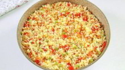 Рецепт риса с горохом и сладким перцем