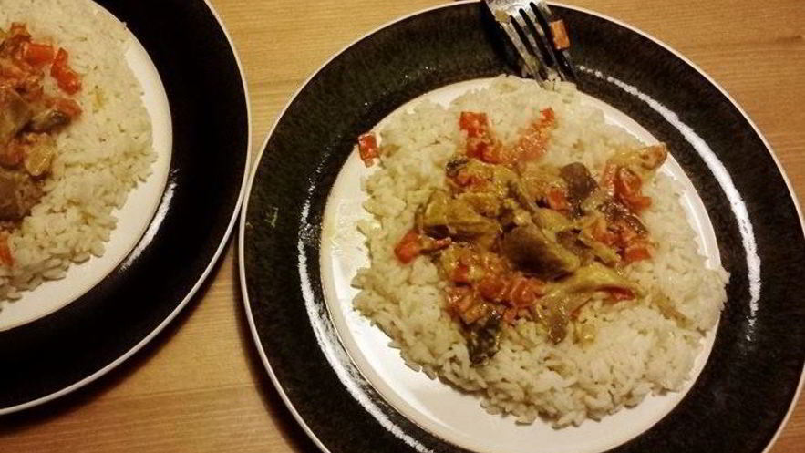 Рецепт риса с грибами и сметаной